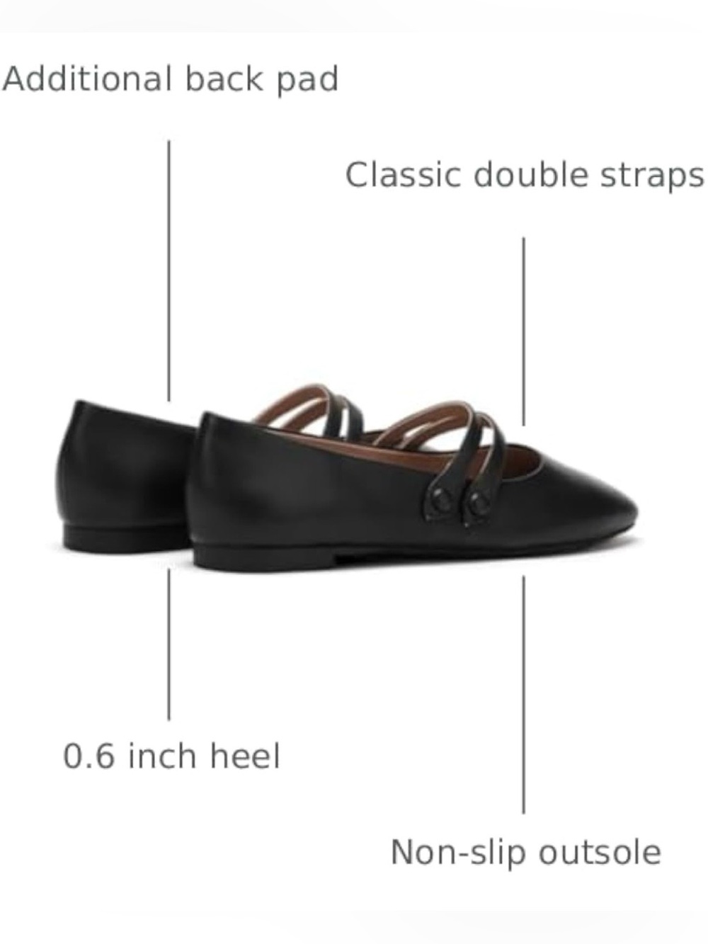 C.Paravano Genuine Leather Women's Flats Mary Jane Flats Square Toe Shoes 39.5 - Picture 4 of 10